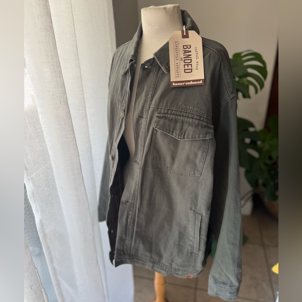 Banded Casual Wear‎ Flannel-Lined Utility Jacket 2XL Gray
